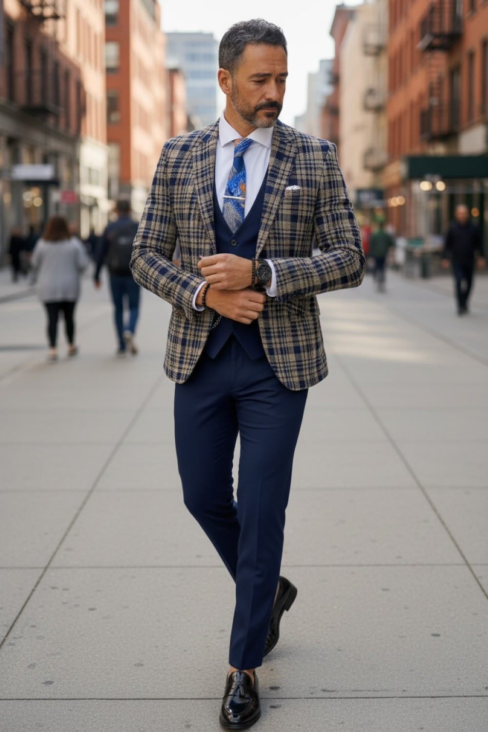Sacou Barbati Slim Fit Carouri | Office & Eveniment - imagine 2