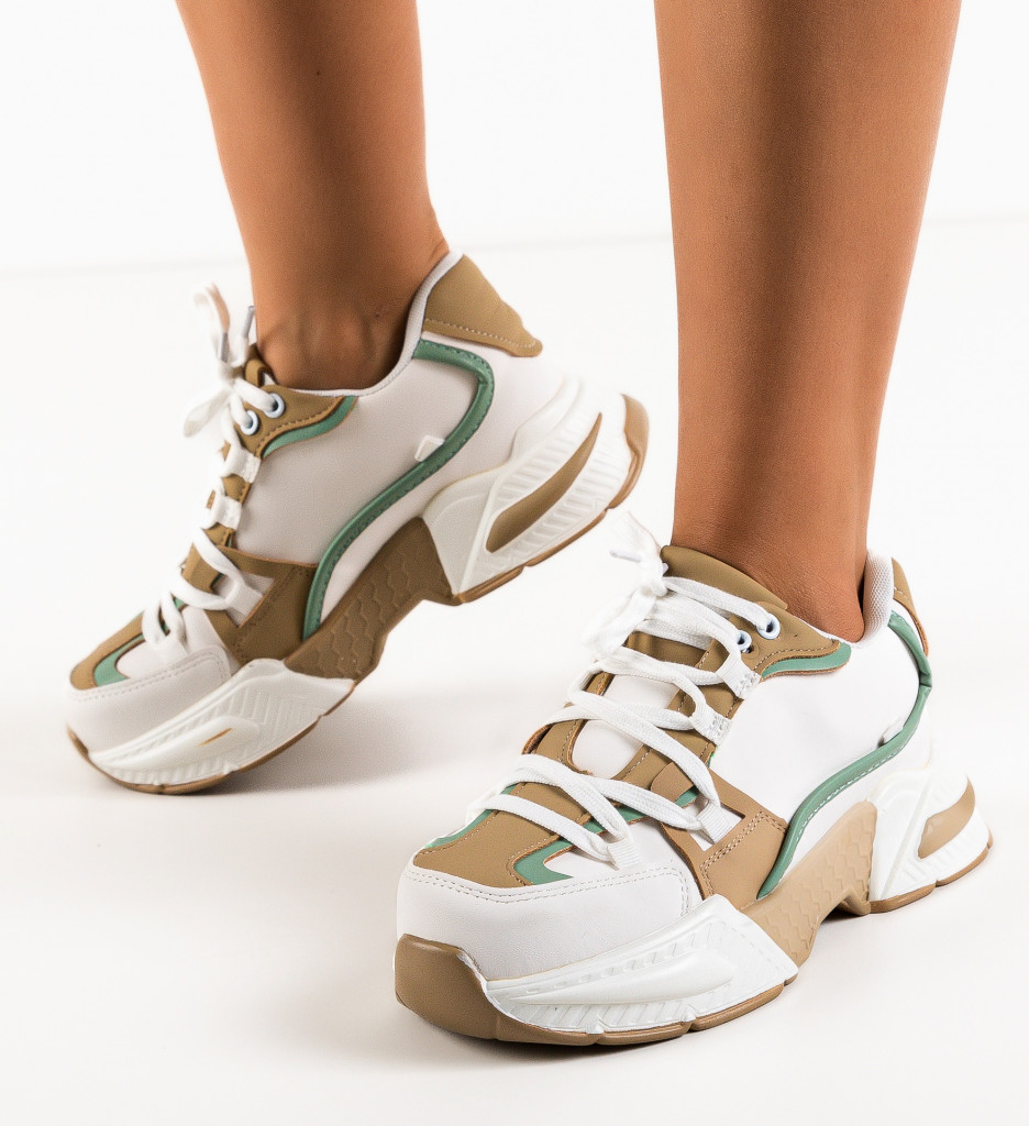Sneakers Dama Samir Khaki - Confort & Stil - imagine 4