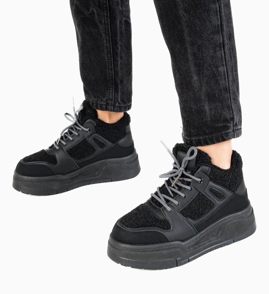 Sneakersi Dama Pupujen Negre - Confort și Stil - imagine 3