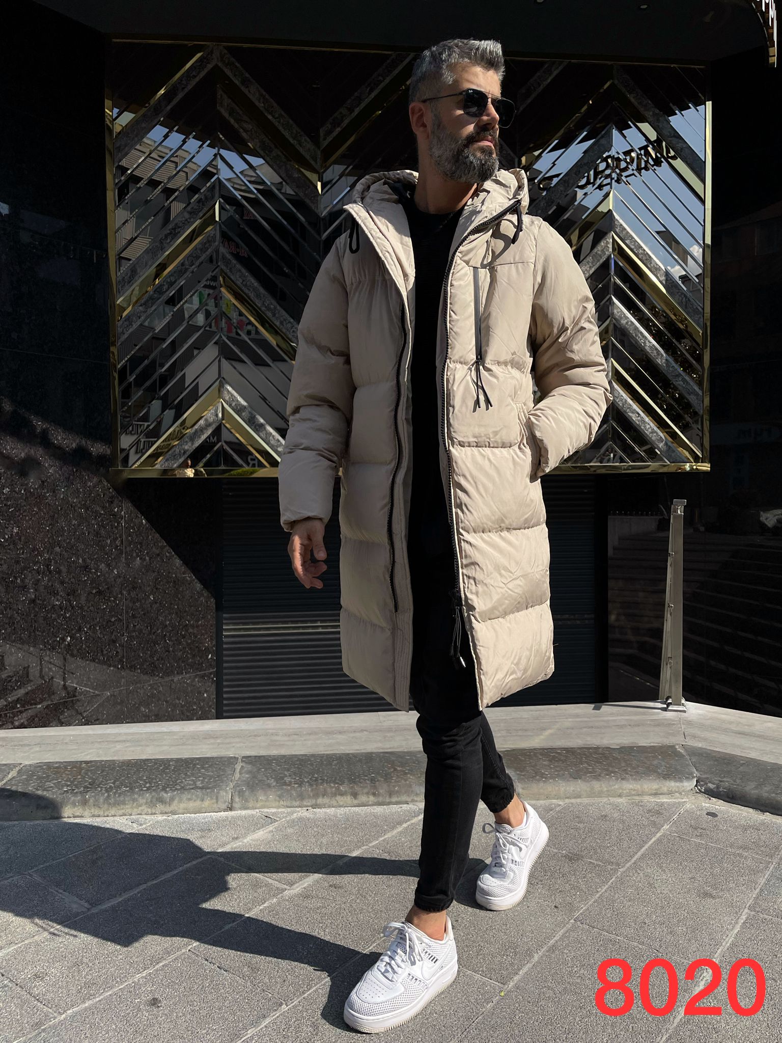 Geaca Barbati Bej Iarna Groasa Slim Fit B9729