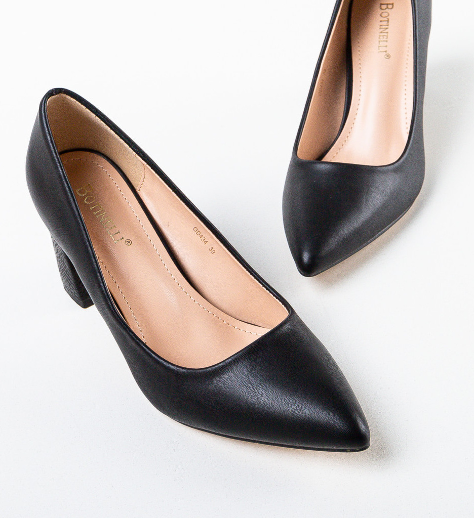 Pantofi Eleganti cu Toc Negri | Model Gemide - imagine 5