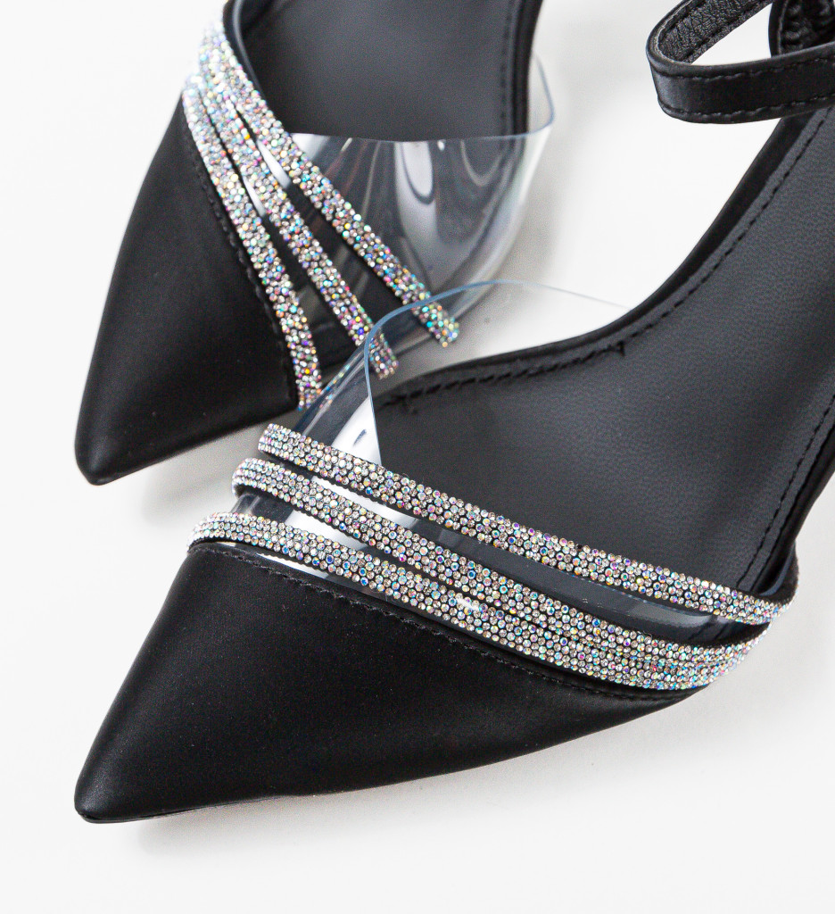 Pantofi Dama Simiso Negri cu Toc Elegant - imagine 7