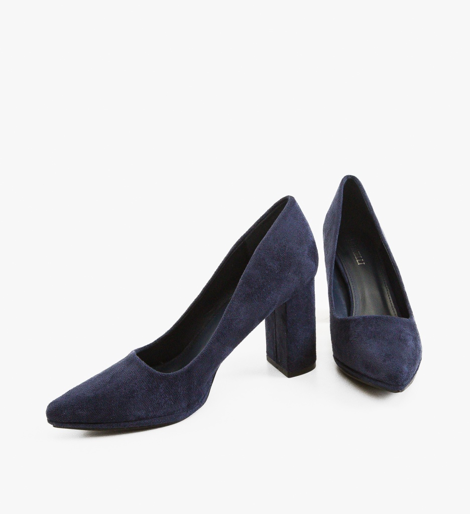 Pantofi cu Toc Lebray Bleumarin Eleganți - imagine 4