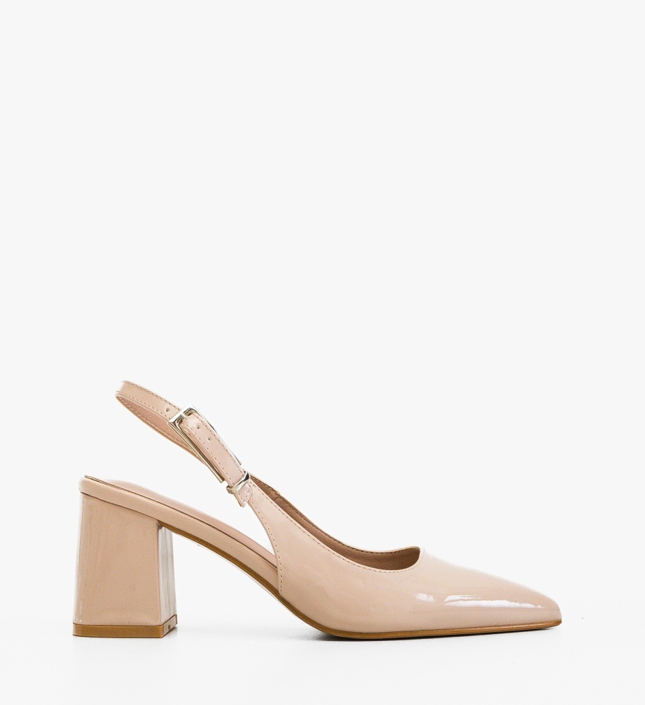 Pantofi dama Kan Bej eleganți cu toc - imagine 9