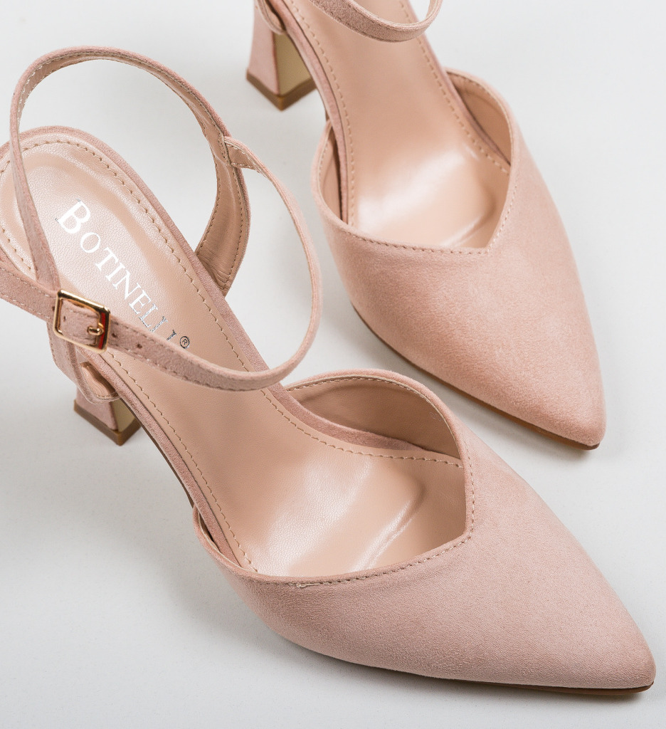 Pantofi Neroc Bej cu Toc Eleganți - imagine 5
