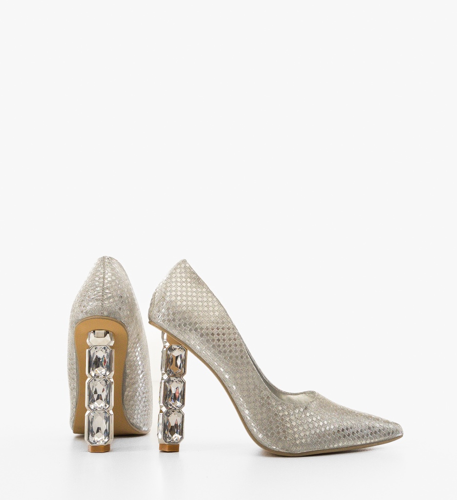 Pantofi Dama Argintii Eleganți Kagiso - imagine 4