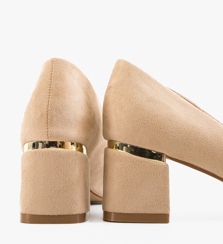Pantofi Hazmelo Eleganți Bej - imagine 6