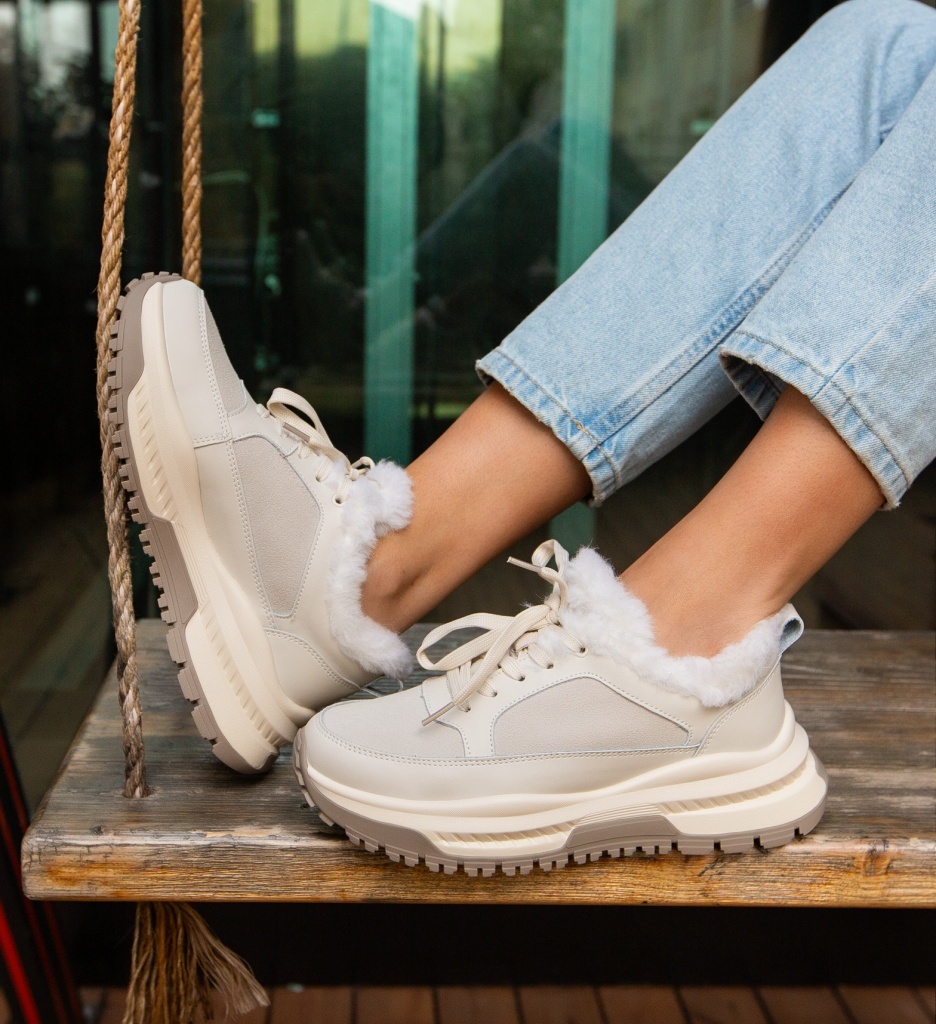 Sneakers Dama Bej Jahe | Confort & Stil - imagine 6
