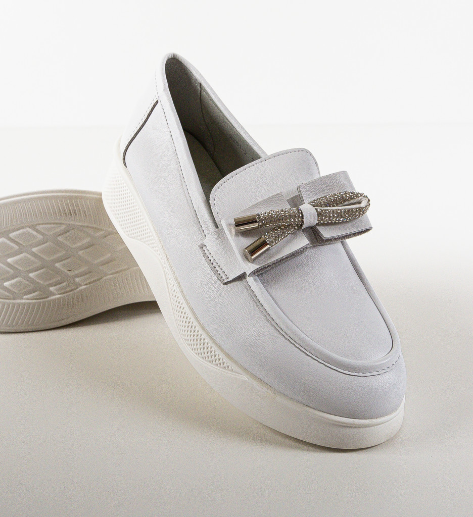 Pantofi Casual Dama Eacona Albi - Stil & Confort - imagine 5