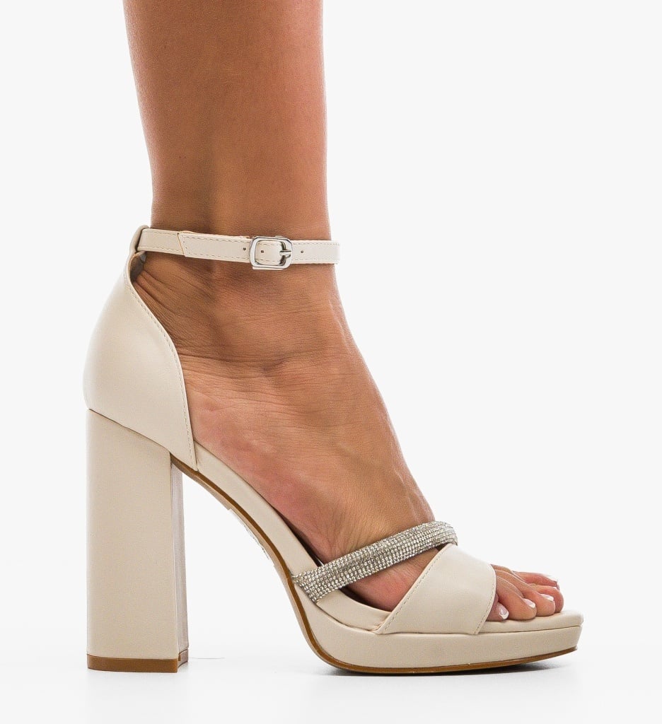 Sandale cu toc Rutyna Bej | Eleganță și Confort