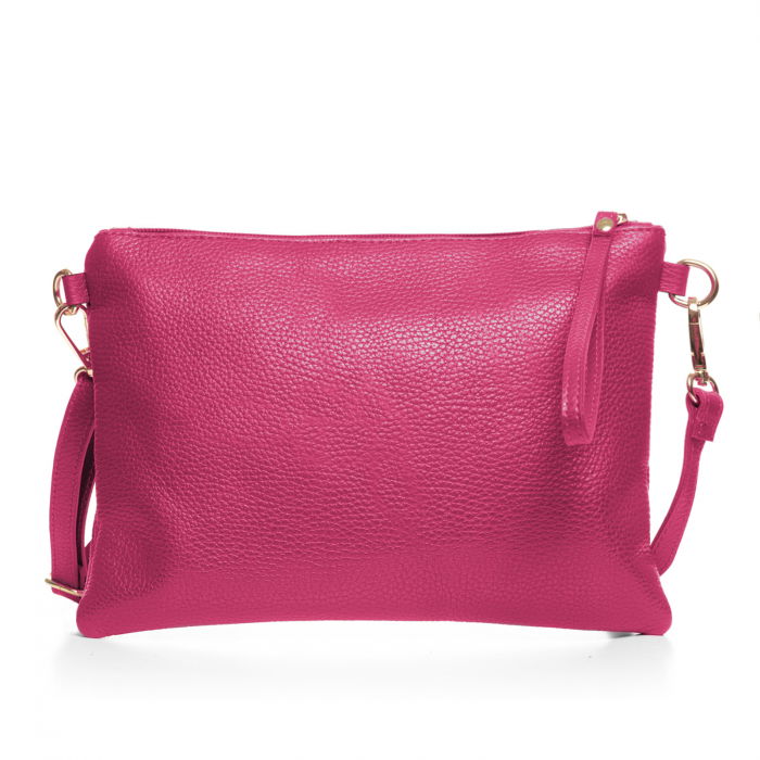 Geanta Plic Crossbody Fucsia Shopika | Piele Naturală