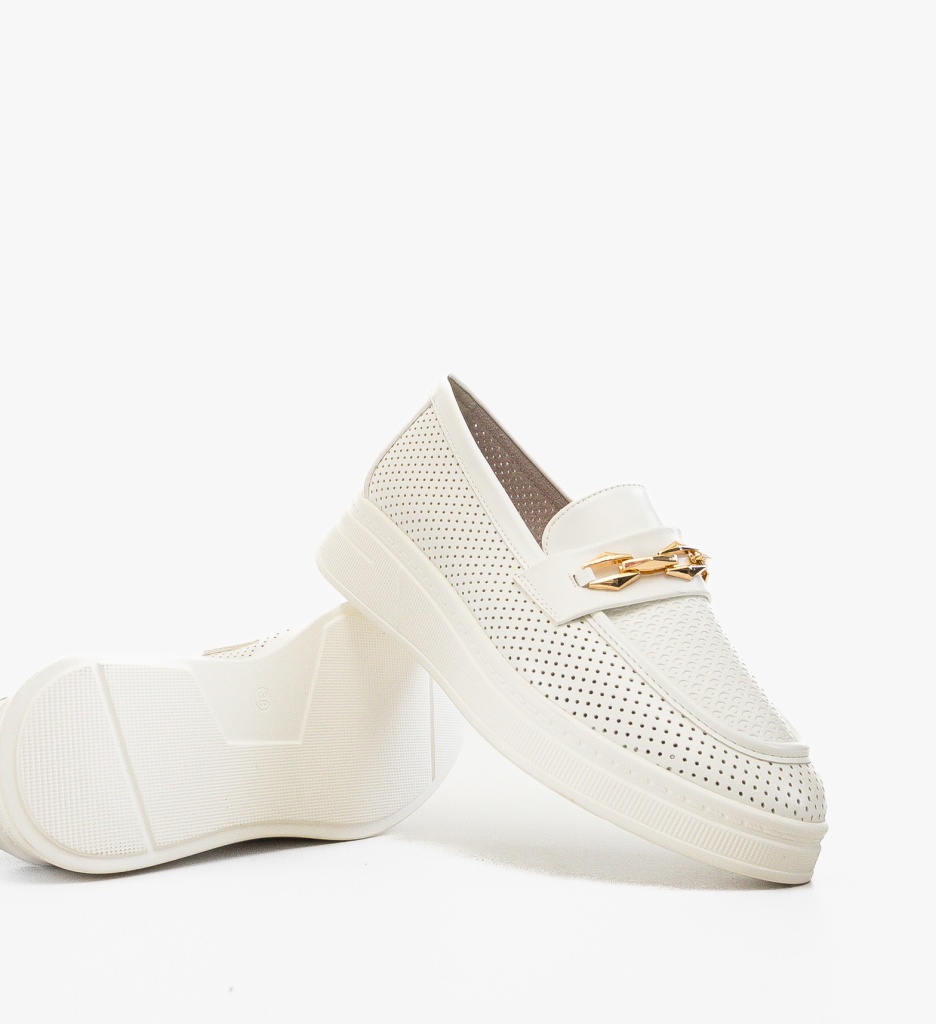 Pantofi Albi Casual Bobby - Versatilitate Zilnică