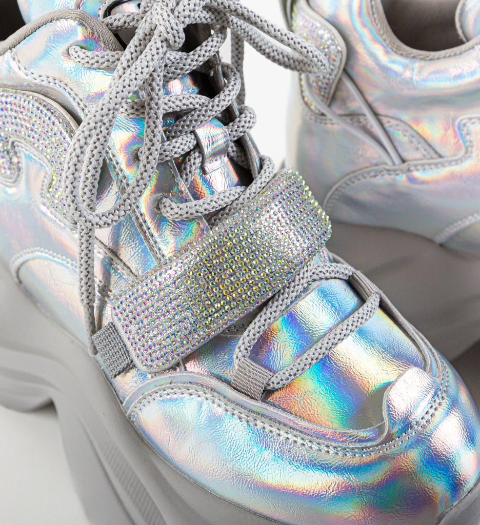 Sneakers Dama Bogota Argintii | Confort & Stil - imagine 8