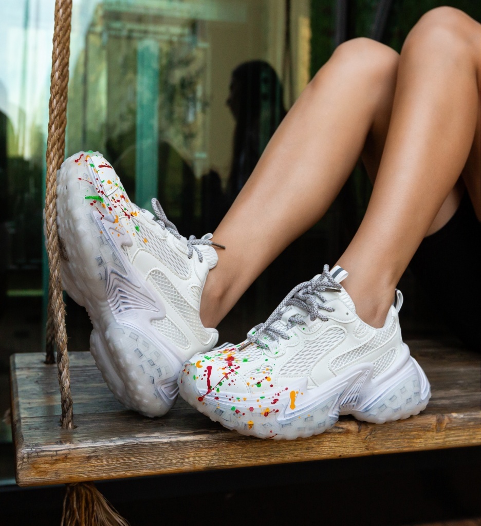 Sneakers Dama Nanna Albi - Confort si Stil