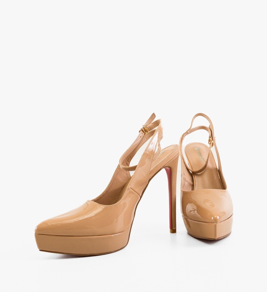 Pantofi Dama Sarinne Nude Eleganți - imagine 6