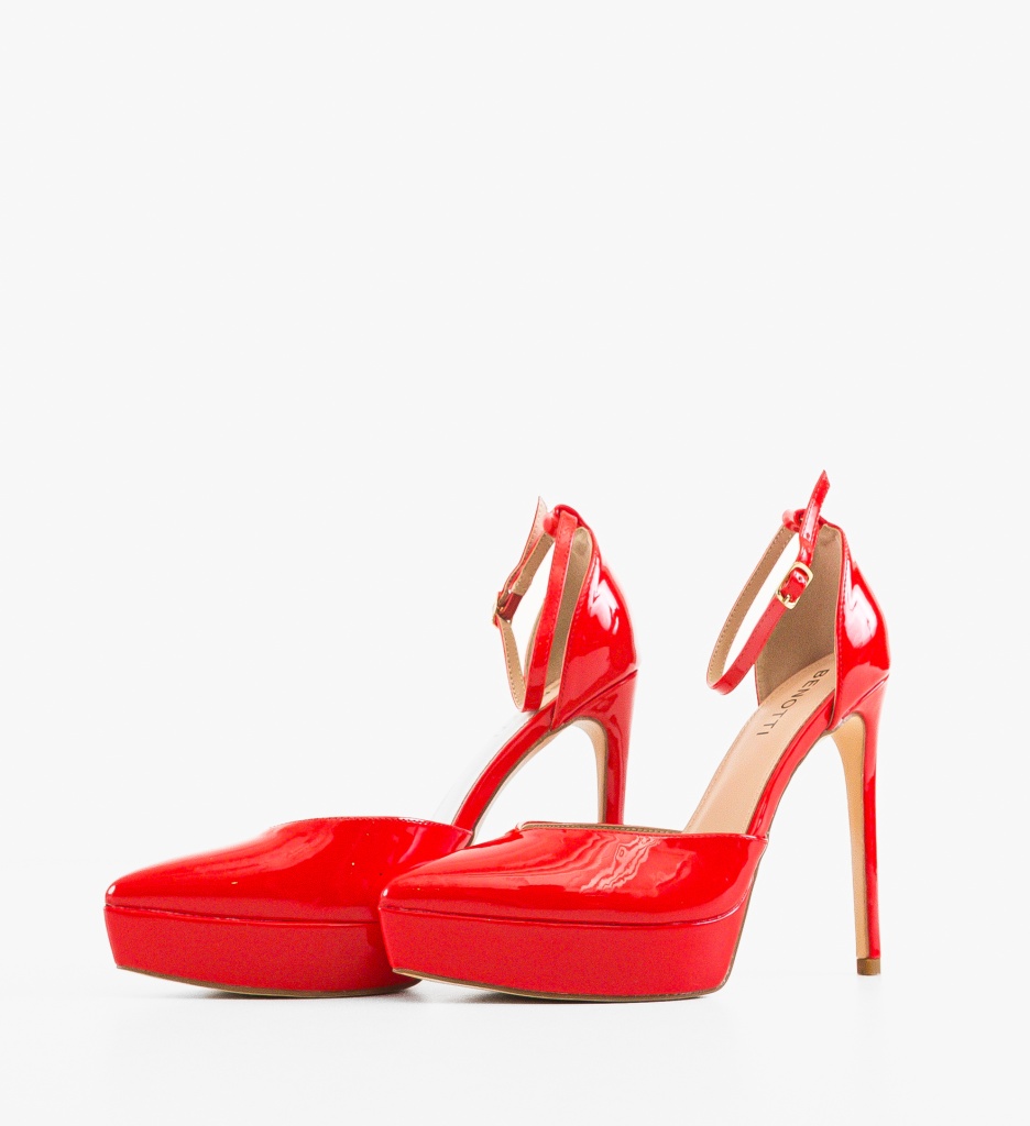 Pantofi Dama Rosii cu Toc Eleganti Rada - imagine 5