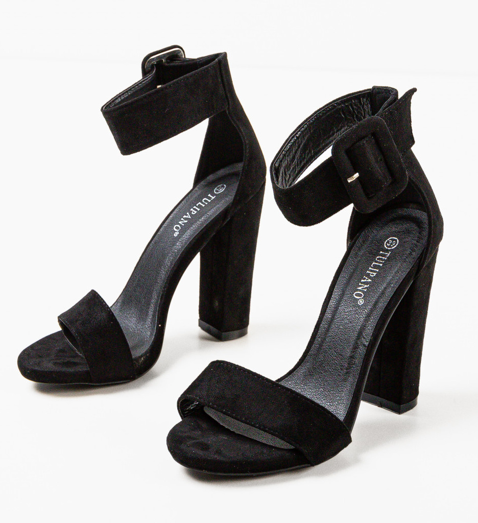 Sandale cu Toc Melendez Negre | Eleganță Modernă - imagine 6