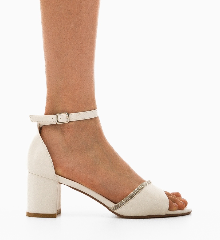 Sandale Ewan Albe cu Toc Elegante - imagine 3