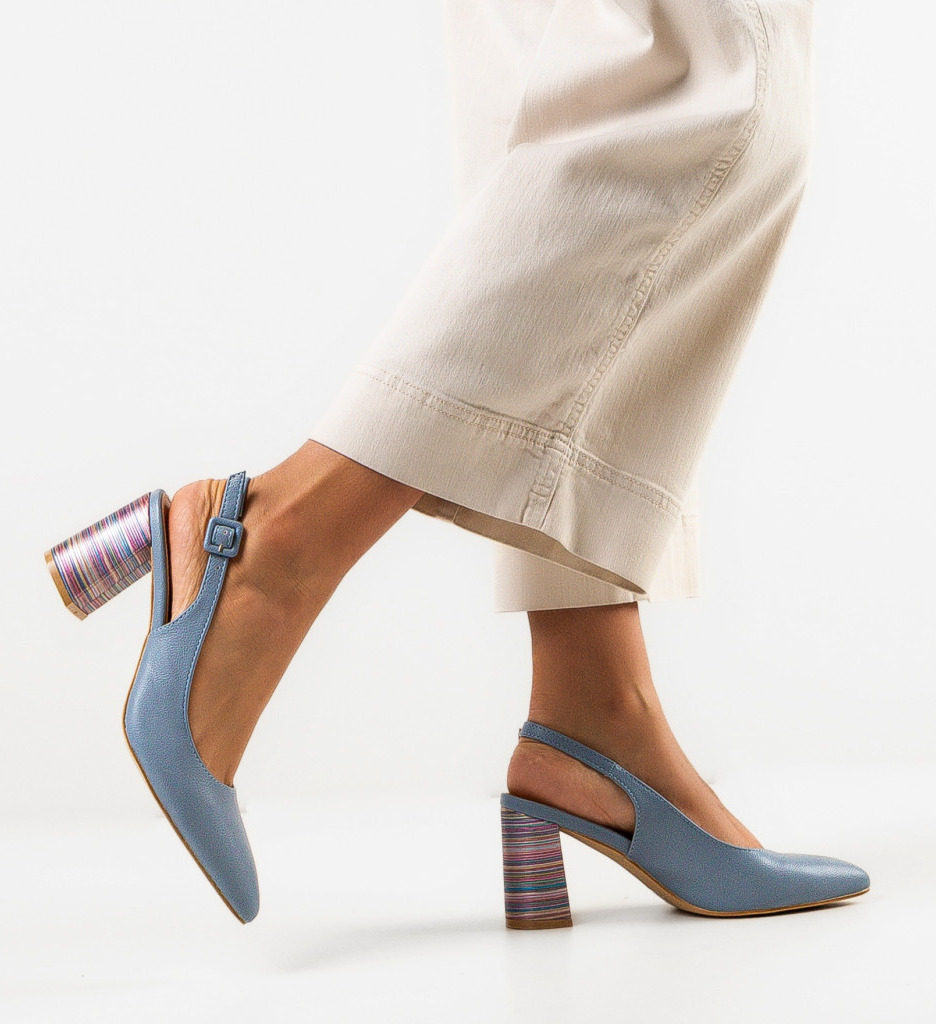 Pantofi Toc Soka Albastru - Eleganță și Stil - imagine 3