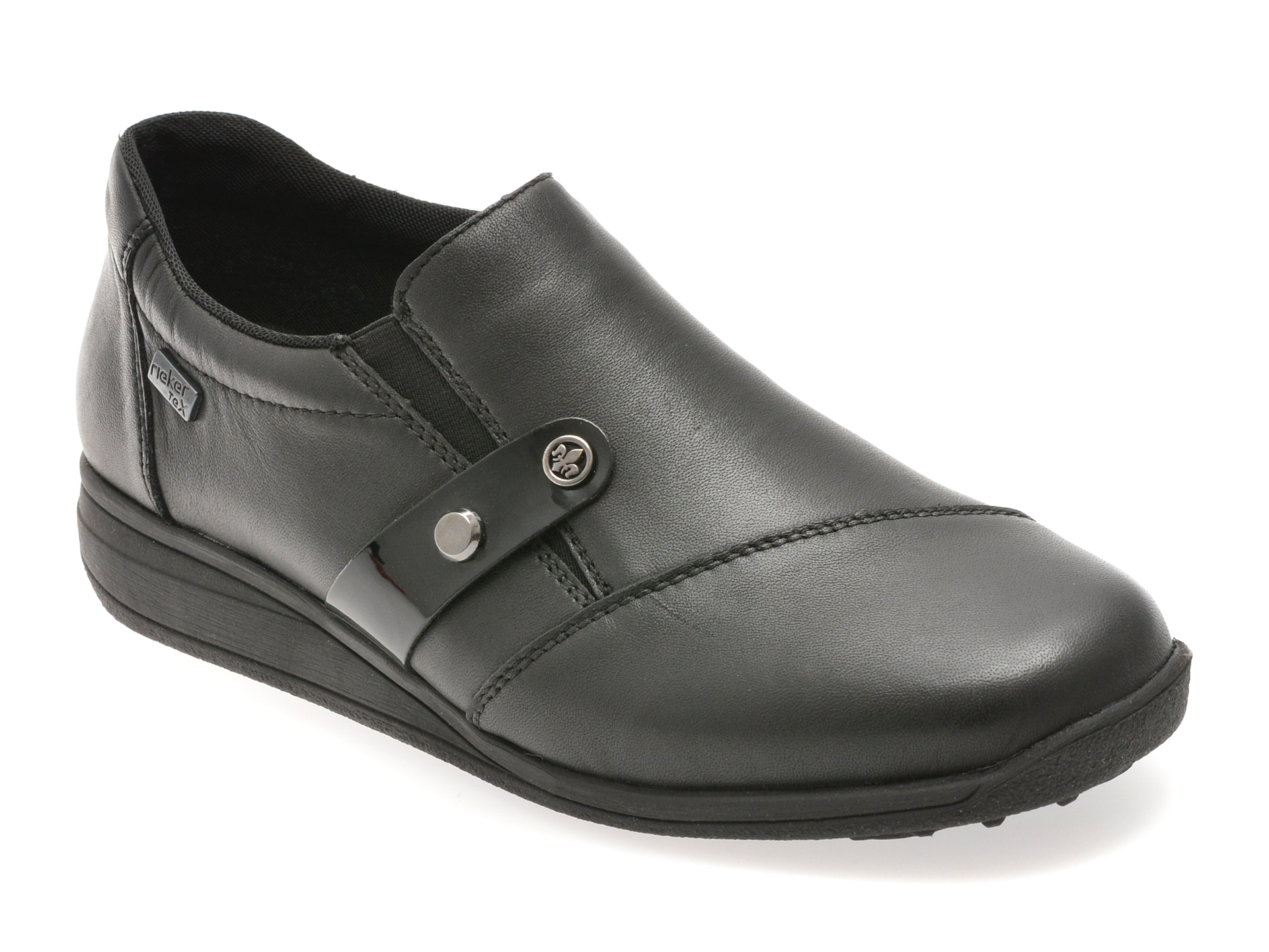 Pantofi Rieker Slip-on Negri din Piele