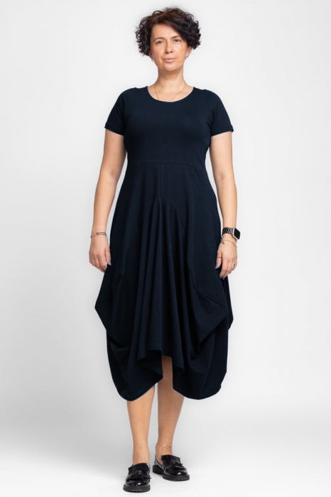 Rochie Pierino Bleumarin Tricot Bumbac