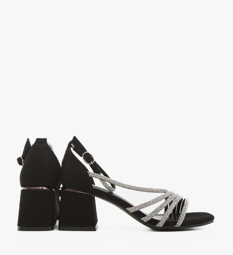 Sandale Dama Simo Negre Elegante cu Toc - imagine 2