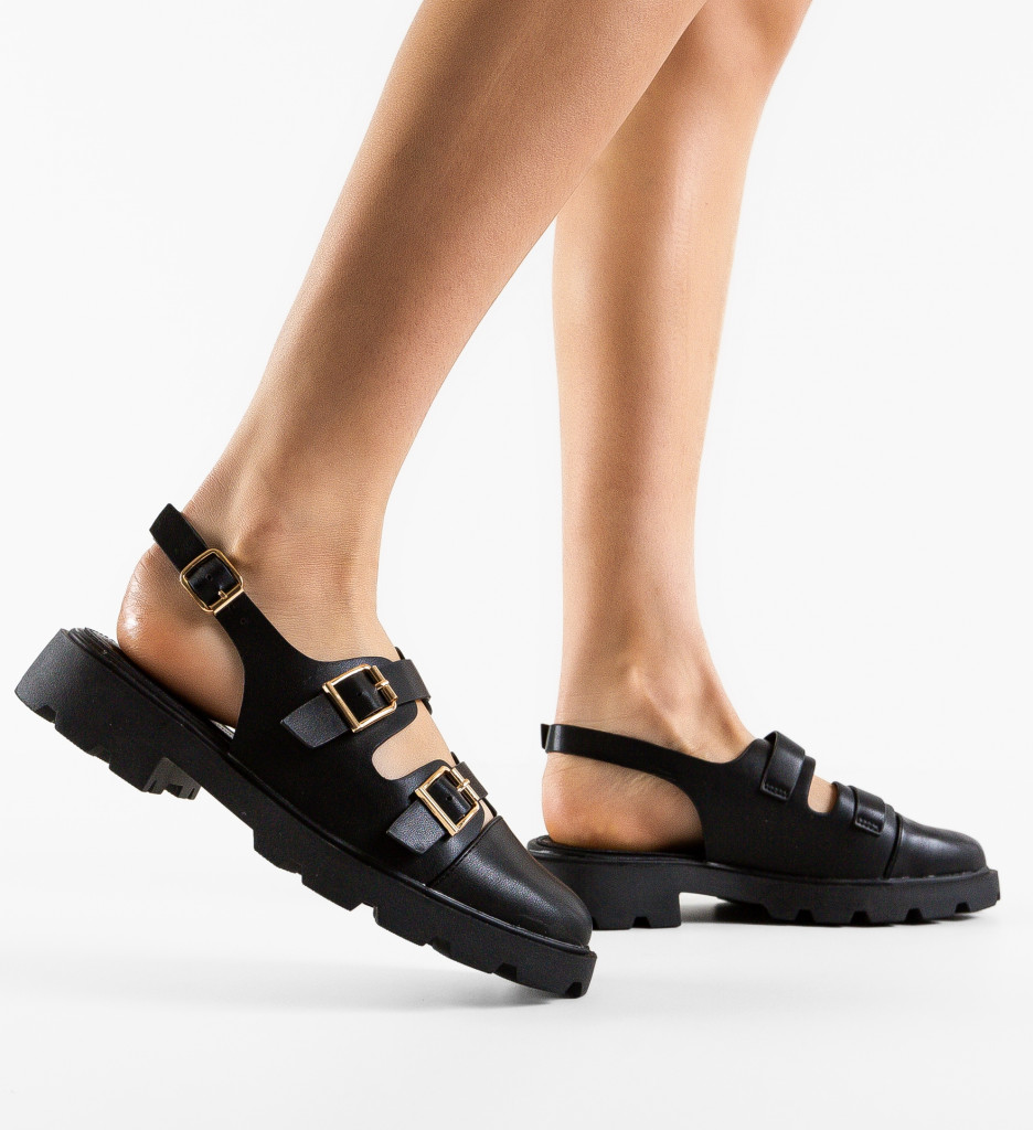 Pantofi Casual Dama Moldavit Negri | Confort Zilnic