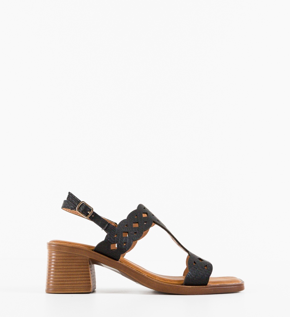 Sandale cu Toc Jiano Negre | Eleganță și Stil - imagine 4