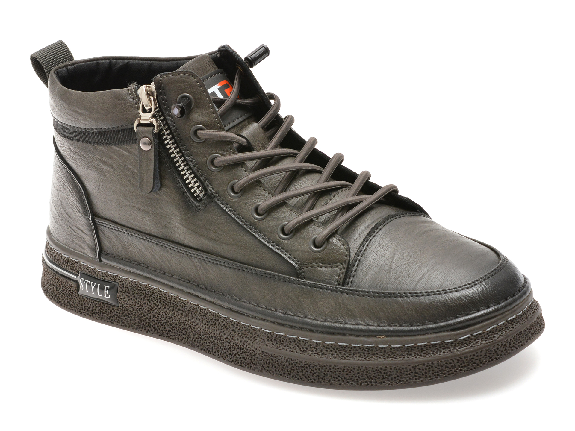 Ghete Bite The Bullet gri din piele naturală