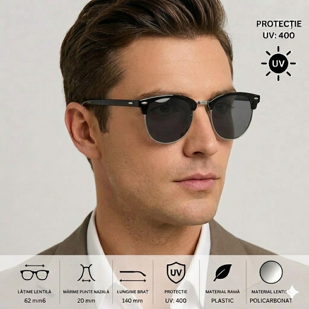 Ochelari Picadili UV400 Negru/Argintiu - imagine 3