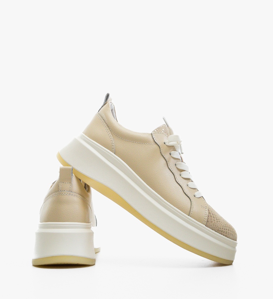 Pantofi Casual Priki Bej Eleganți - imagine 3