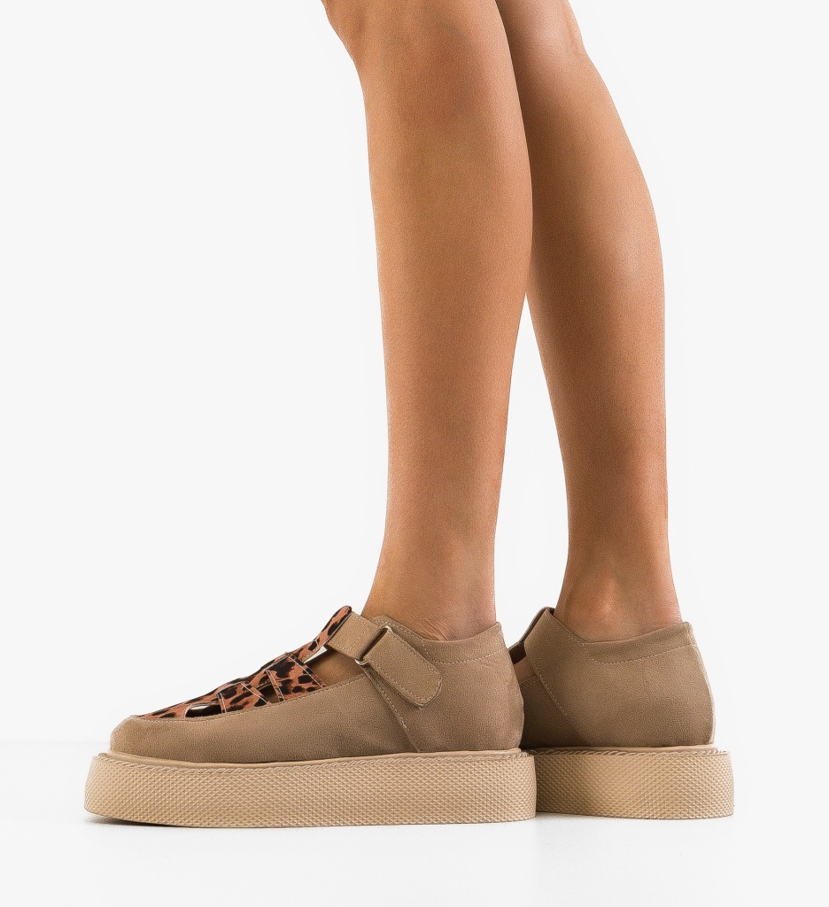 Pantofi Casual Gryndy Bej - Confort Stilat - imagine 2