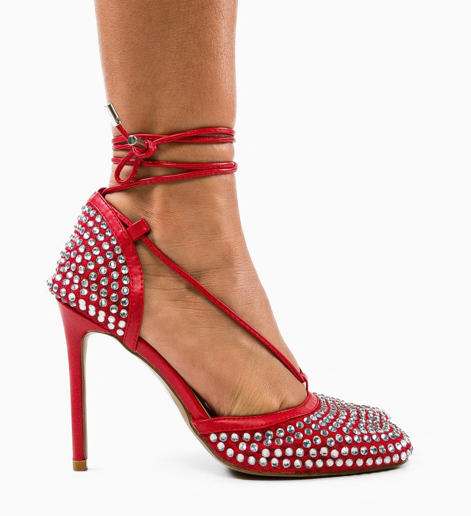 Pantofi Dama Rosii cu Toc Delores - Eleganță - imagine 7