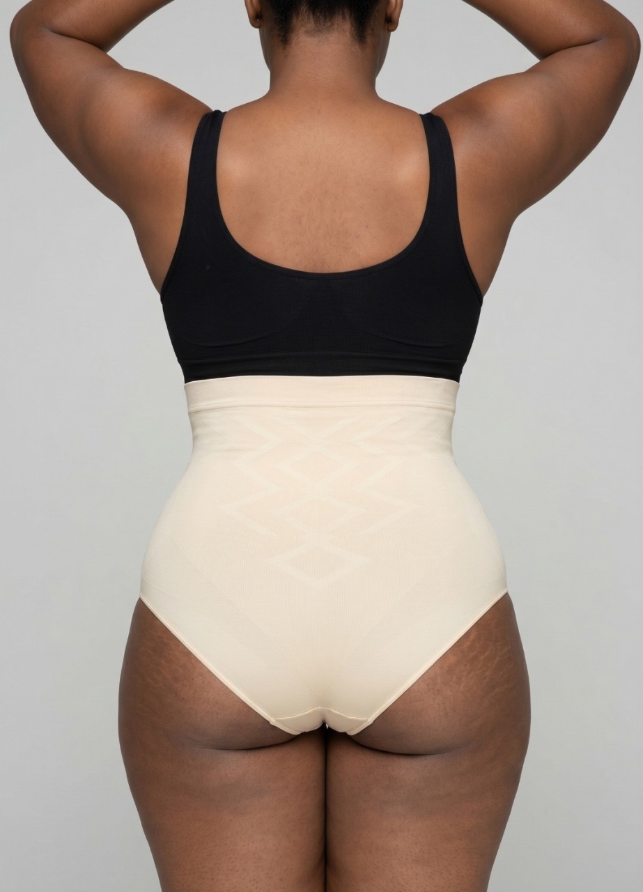 Slip Modelator Marquise cu Talie Inalta, Bej 53601 - imagine 2