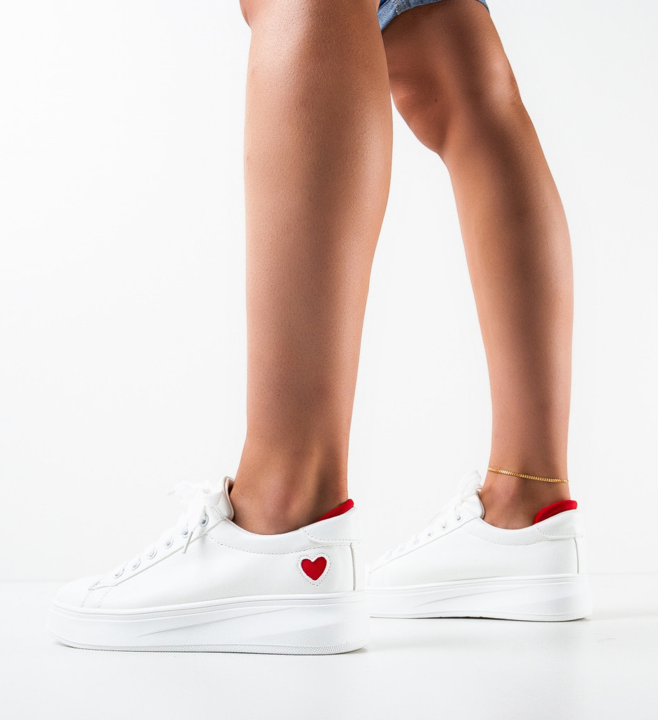 Sneakers Dama Amore Albi - Confort și Stil - imagine 3