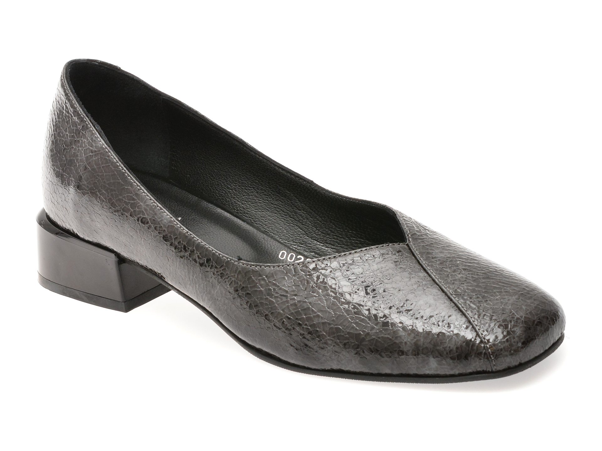 Balerini EPICA Gri din Piele Lacuită