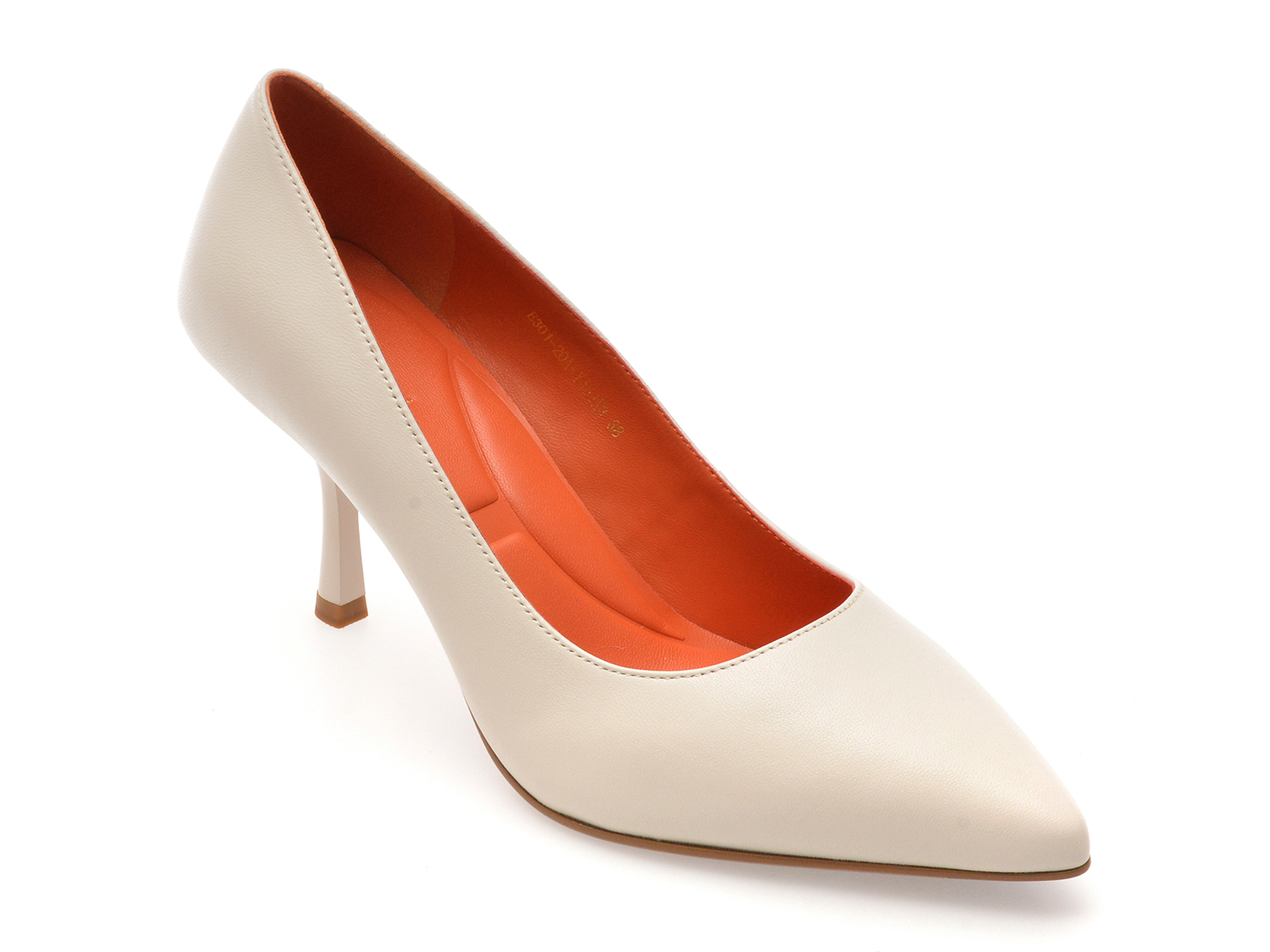 Pantofi EPICA E301 albi din piele naturală