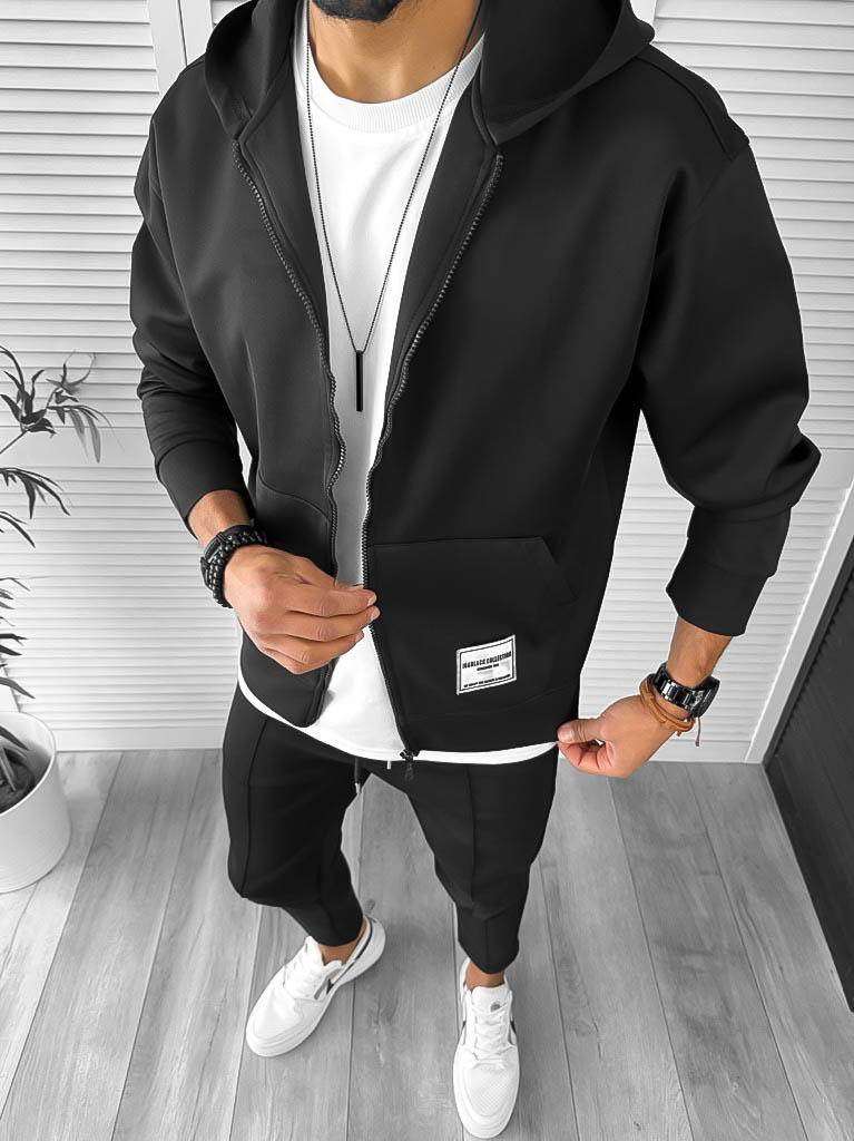 Trening Barbati Slim Fit Negru | Confort Bumbac