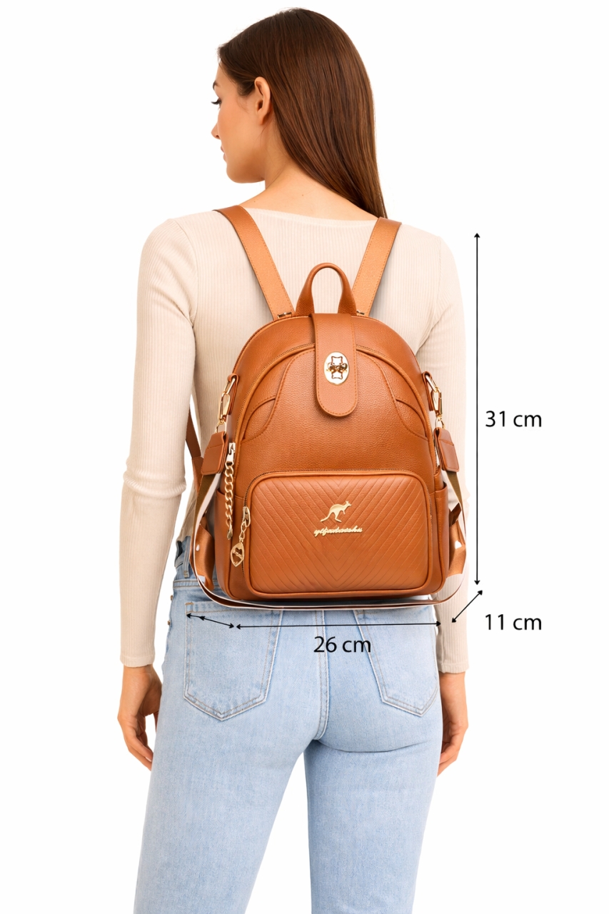Rucsac Picadili Taliah GT3600 Cognac Piele Ecologica - imagine 2