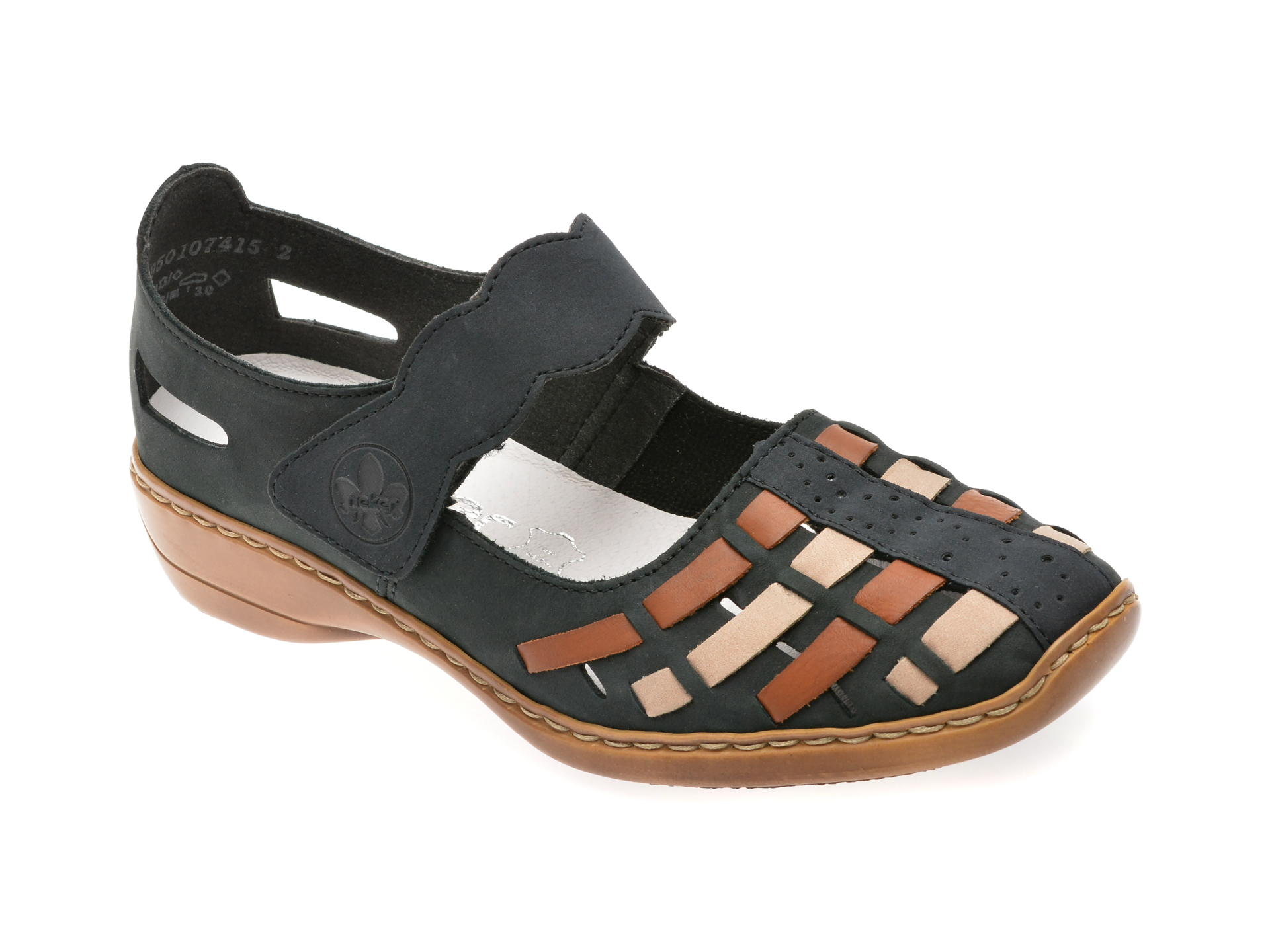 Rieker Pantofi Bleumarin Piele Naturala