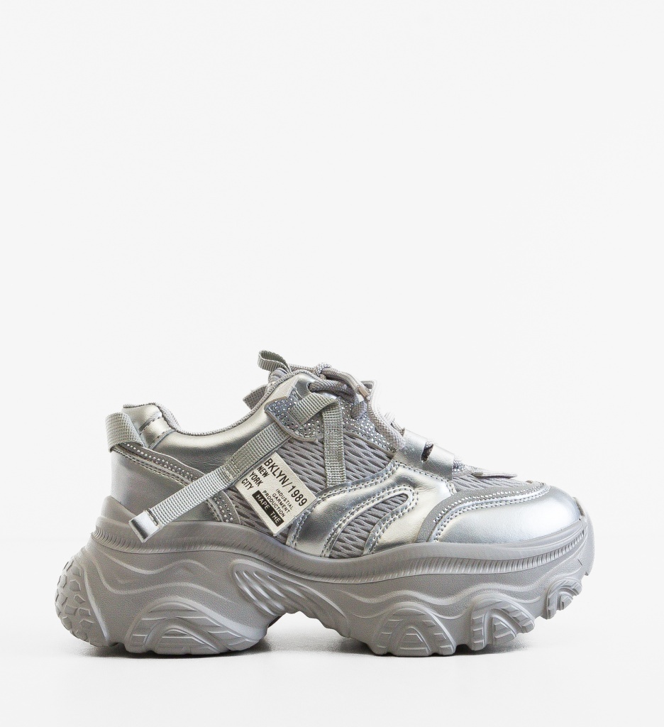 Sneakers Dama Careof Argintii - Stil și Confort - imagine 8