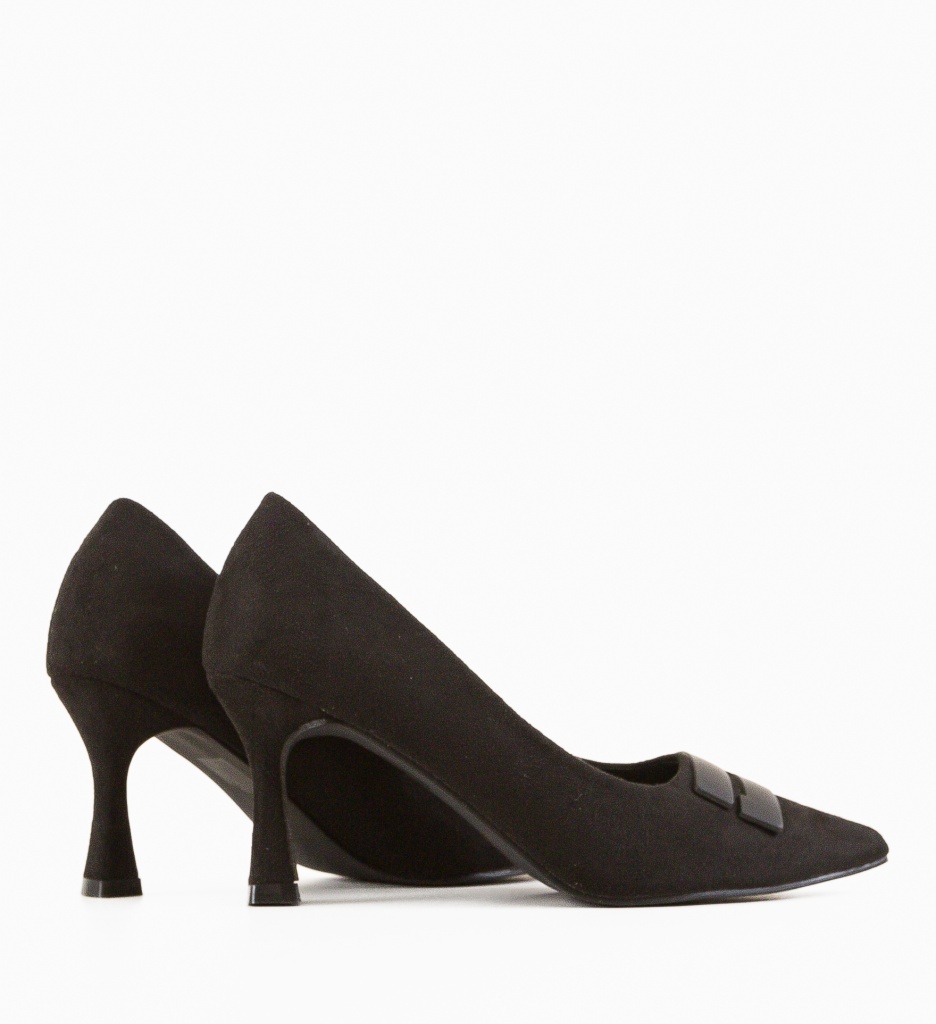 Pantofi Jaxy Negri Eleganți cu Toc - imagine 6