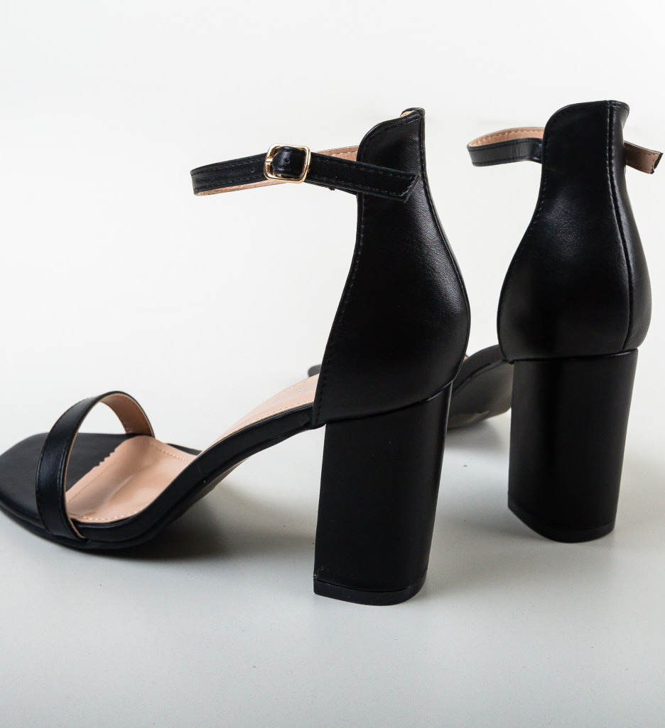 Sandale Neil Negre Elegante cu Toc - imagine 6