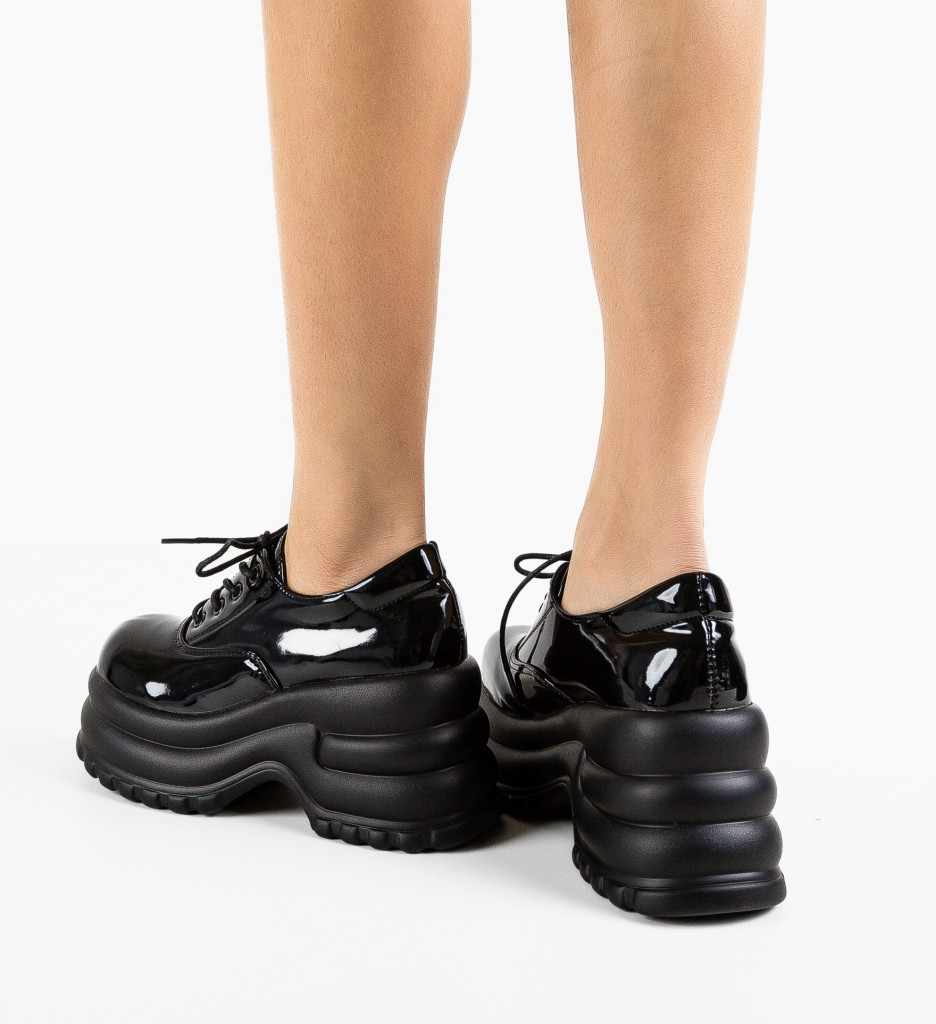 Pantofi Casual Dama Genevya Negri | Confort & Stil - imagine 3