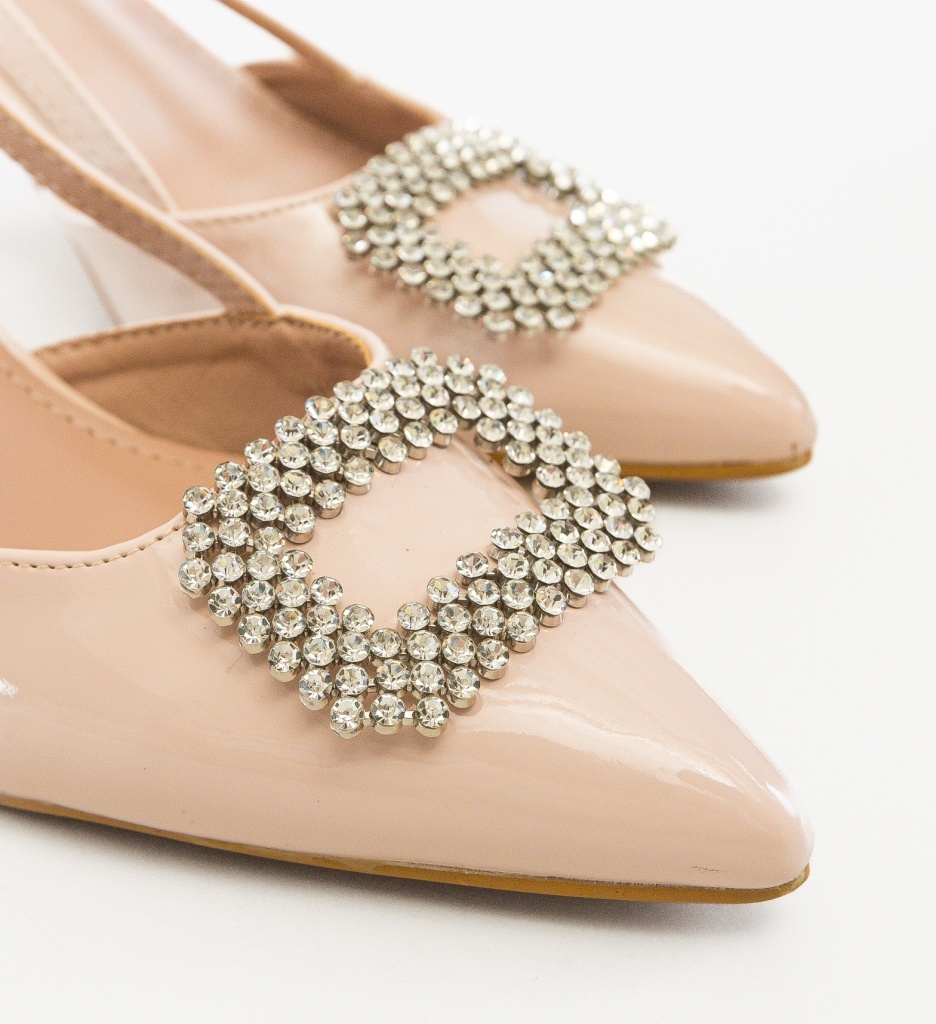 Pantofi dama Lorna Bej cu toc elegant - imagine 16