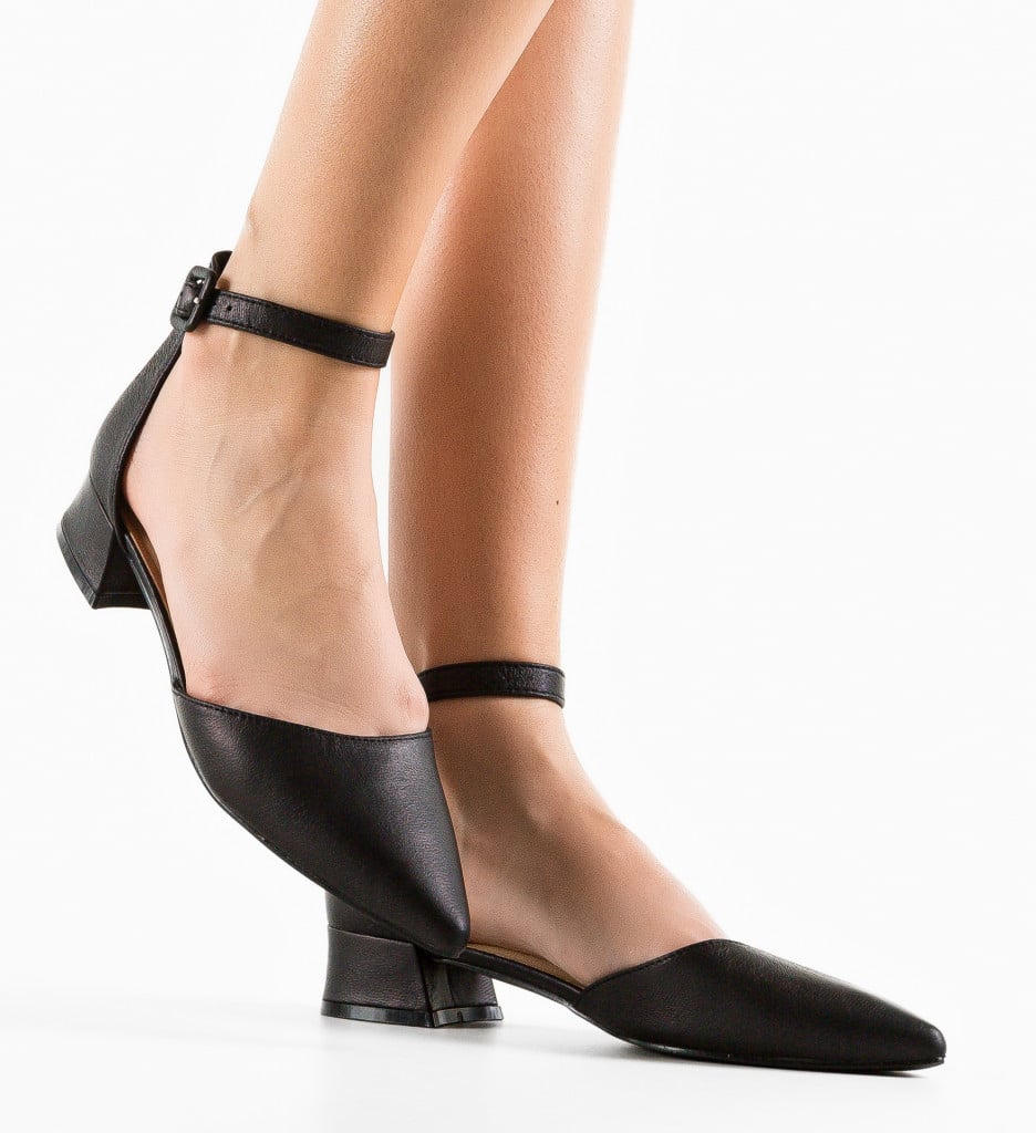 Pantofi Dama Althea Negri cu Toc Eleganți - imagine 6