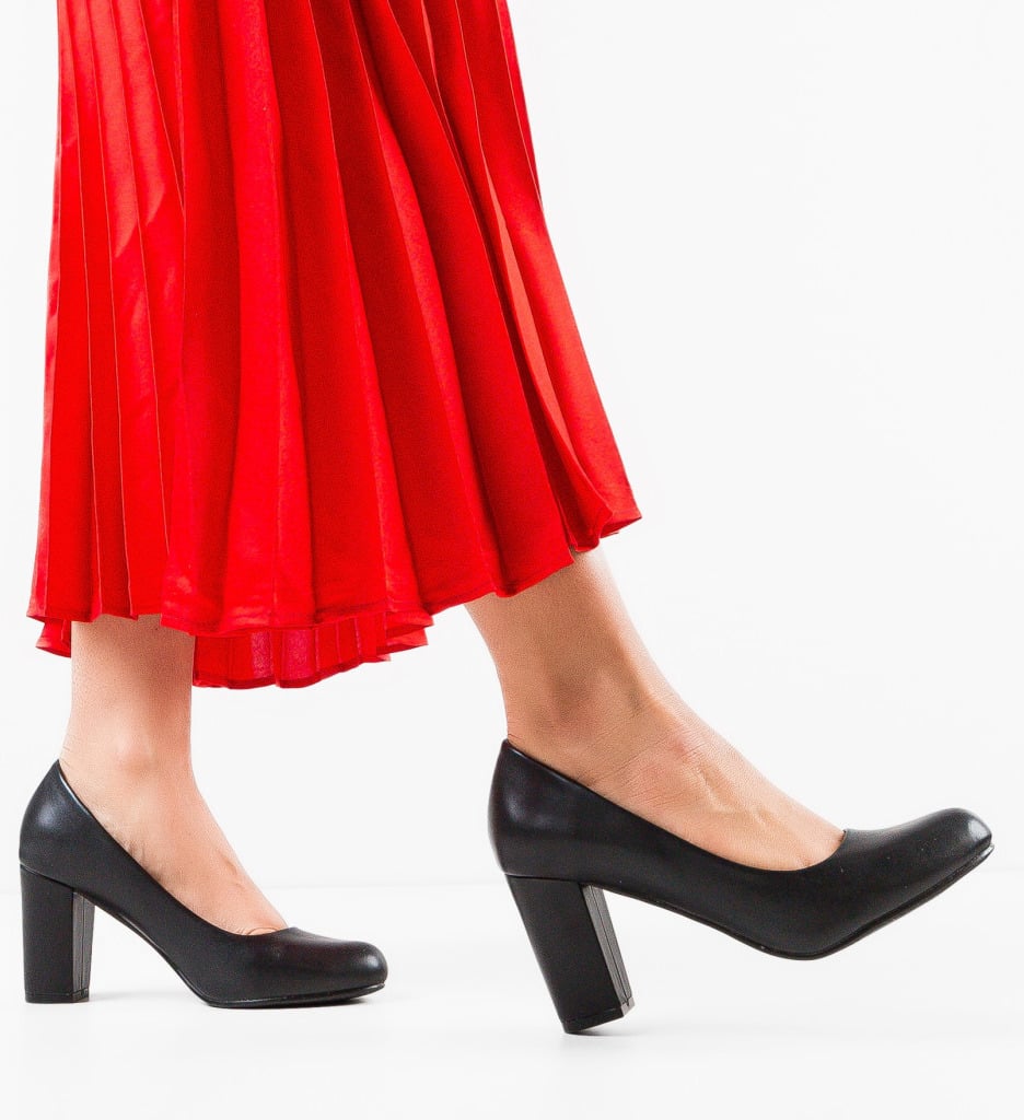 Pantofi Ursen Negri cu Toc Eleganți - imagine 4