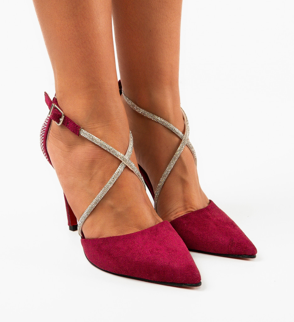 Pantofi cu Toc Roccala Fuchsia - Eleganță - imagine 2