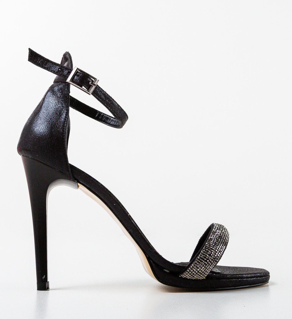 Sandale Taps Negre cu Toc - Eleganță și Stil - imagine 5