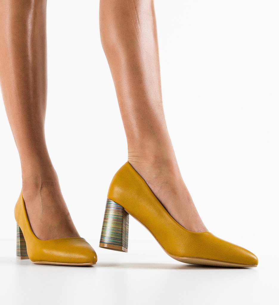 Pantofi Toc Tuka Galbeni - Eleganță și Stil